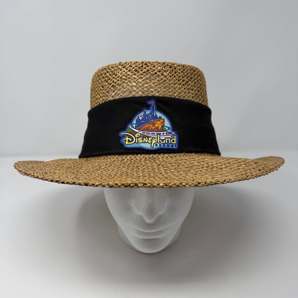 Disneyland Resort Straw Sun Hat Men Natural Fiber Fedora Style Vintage One Size